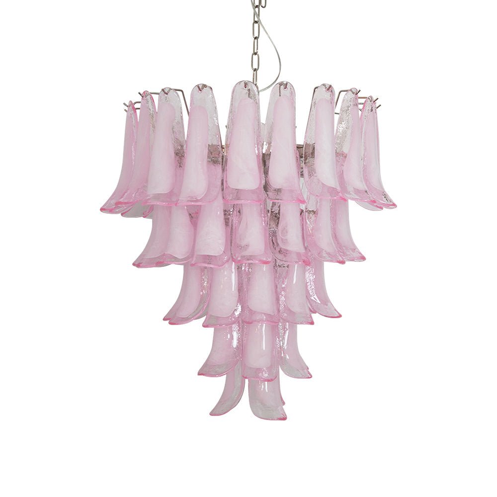 Pink Glass Petals Chandelier