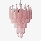 Pink Glass Droplet Chandelier