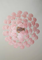 Pink Glass Droplet Chandelier