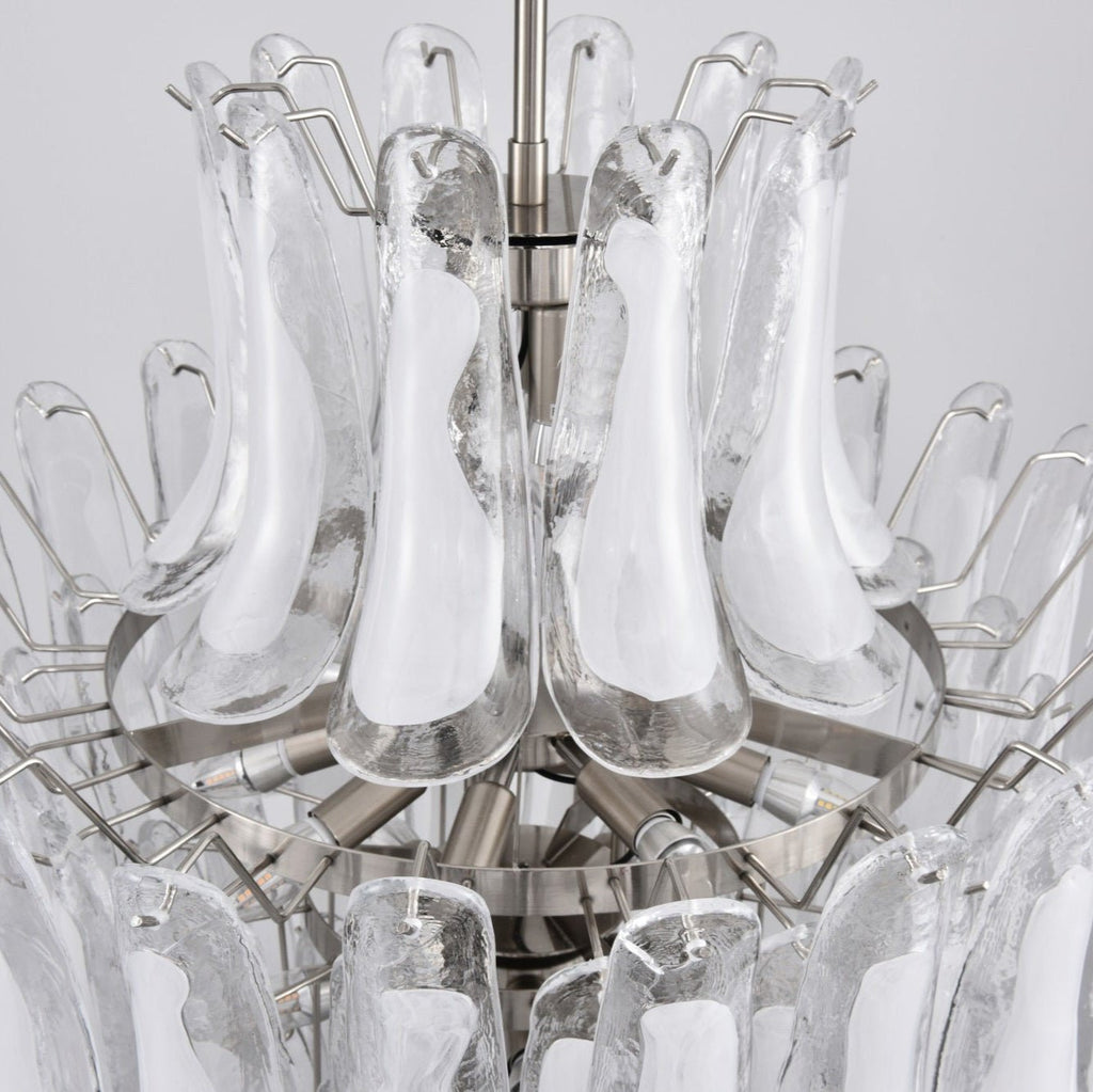 White Cloud Glass Petals Chandelier