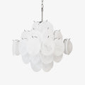 Isadora Glass White Disc Chandelier