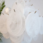 Isadora Glass White Disc Chandelier