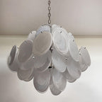 Isadora Glass White Disc Chandelier