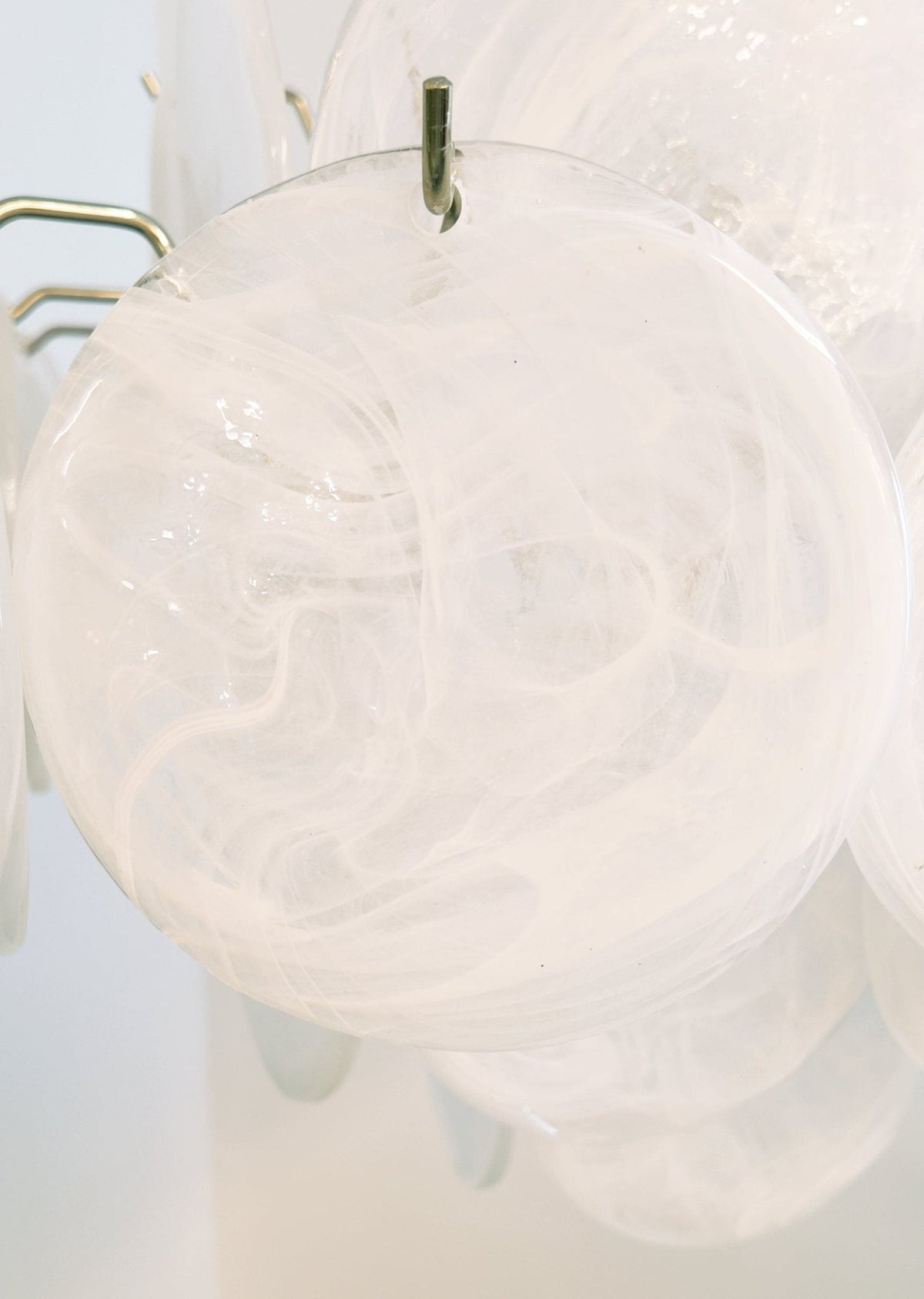 Isadora Glass White Disc Chandelier