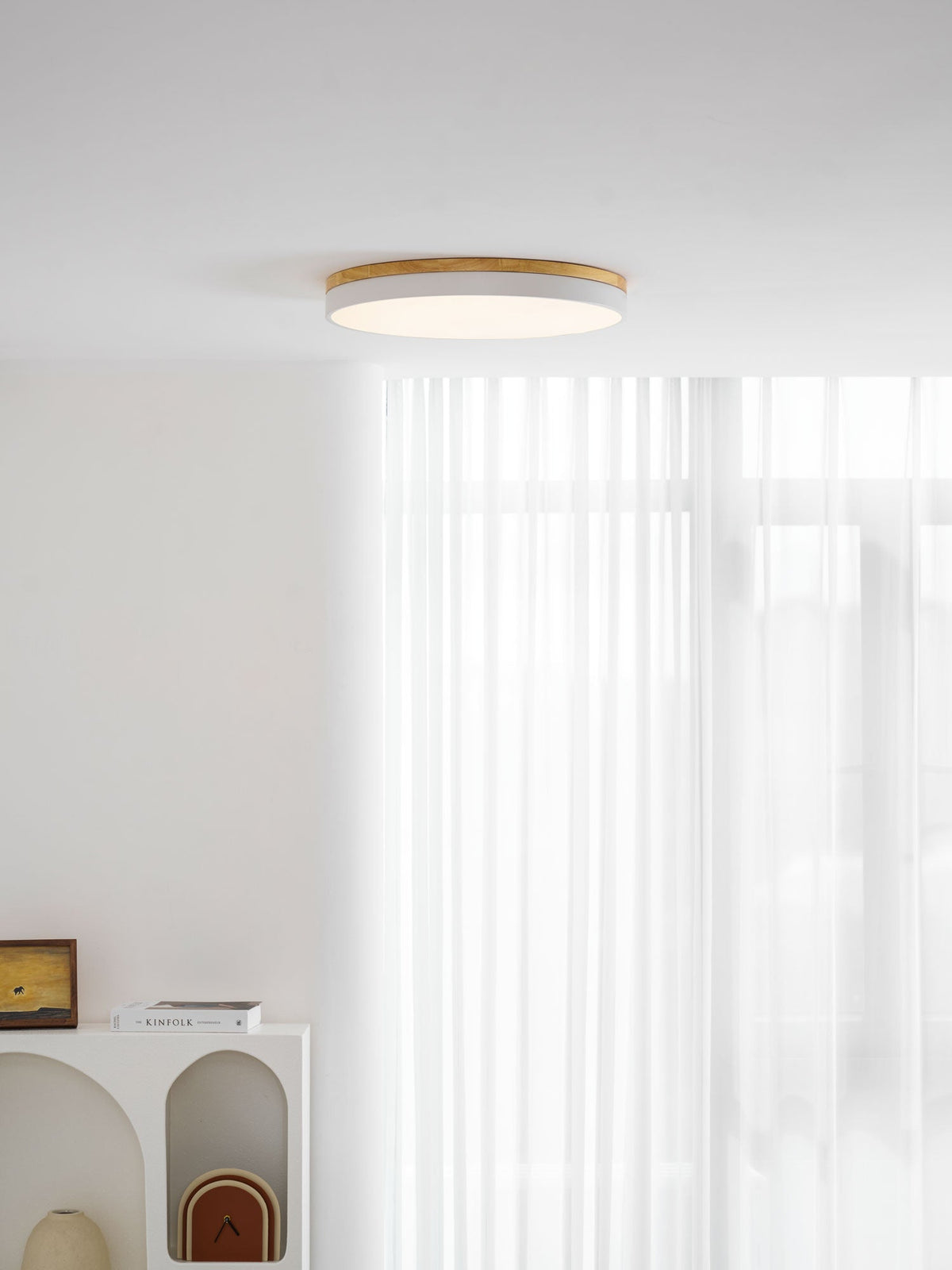 Zara Circular Wood Ceiling Lamp