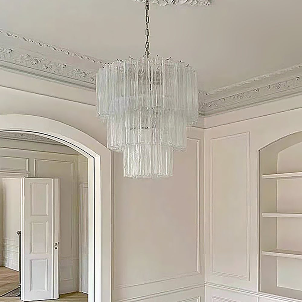 Tiered Tube Glass Chandelier