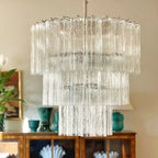 Tiered Tube Glass Chandelier