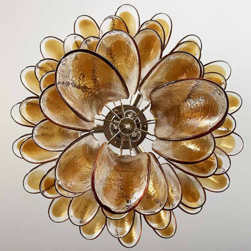 Amber Glass Petals Chandelier