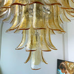 Amber Glass Petals Chandelier