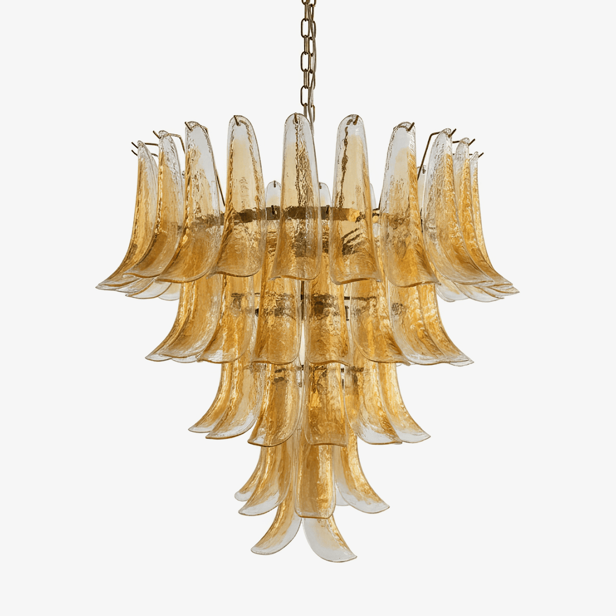 Amber Glass Petals Chandelier
