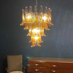 Amber Glass Petals Chandelier