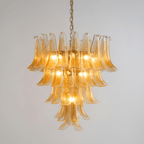 Amber Glass Petals Chandelier
