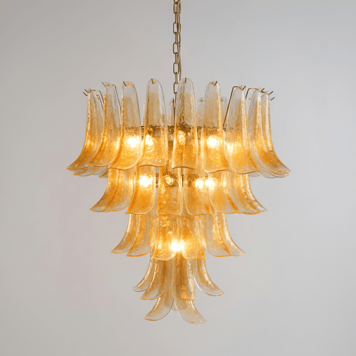 Amber Glass Petals Chandelier