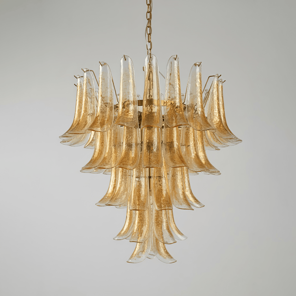 Amber Glass Petals Chandelier