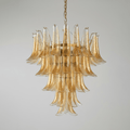 Amber Glass Petals Chandelier