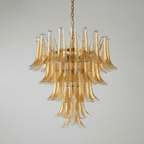 Amber Glass Petals Chandelier