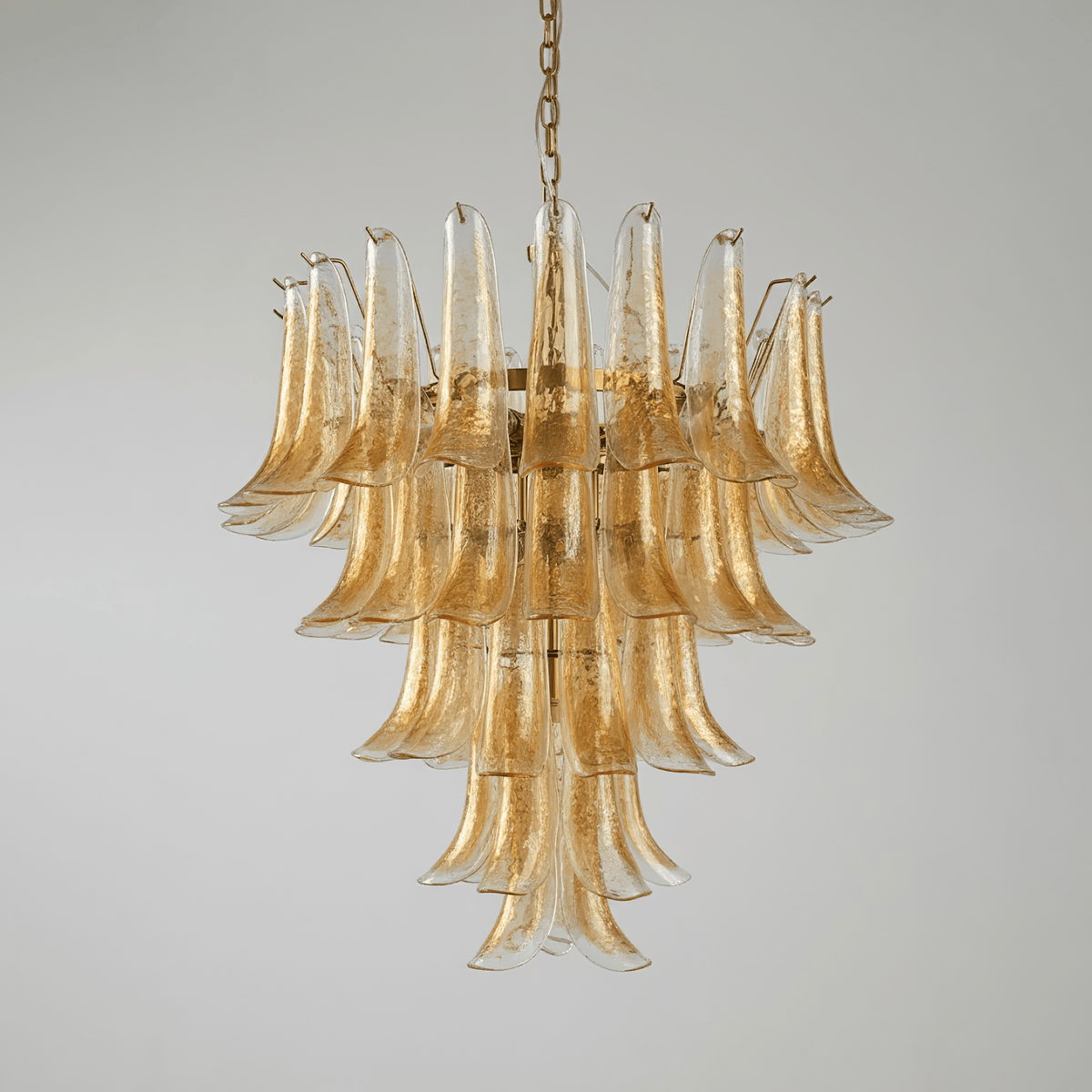 Amber Glass Petals Chandelier