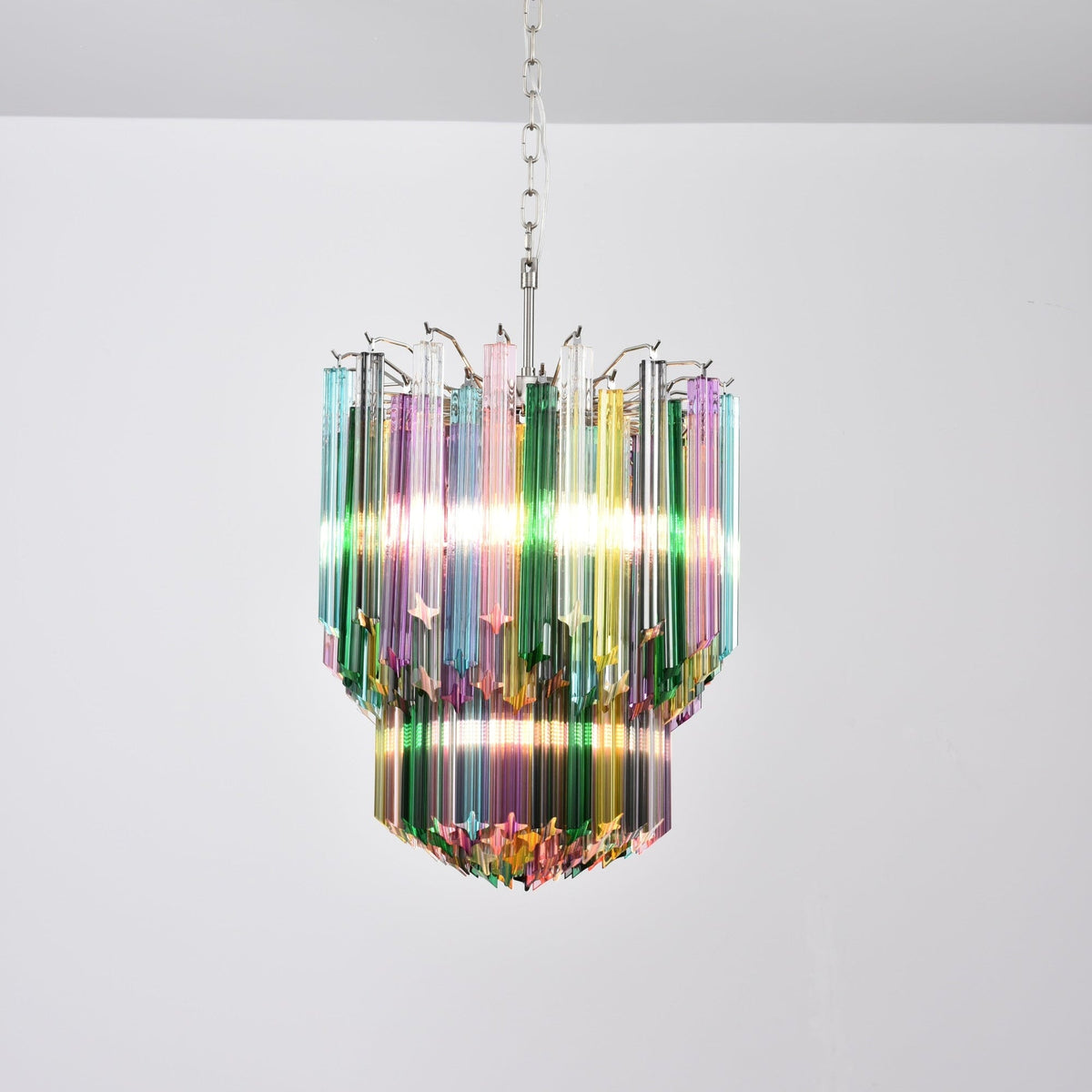 Prismatic Glass Colorful Chandelier