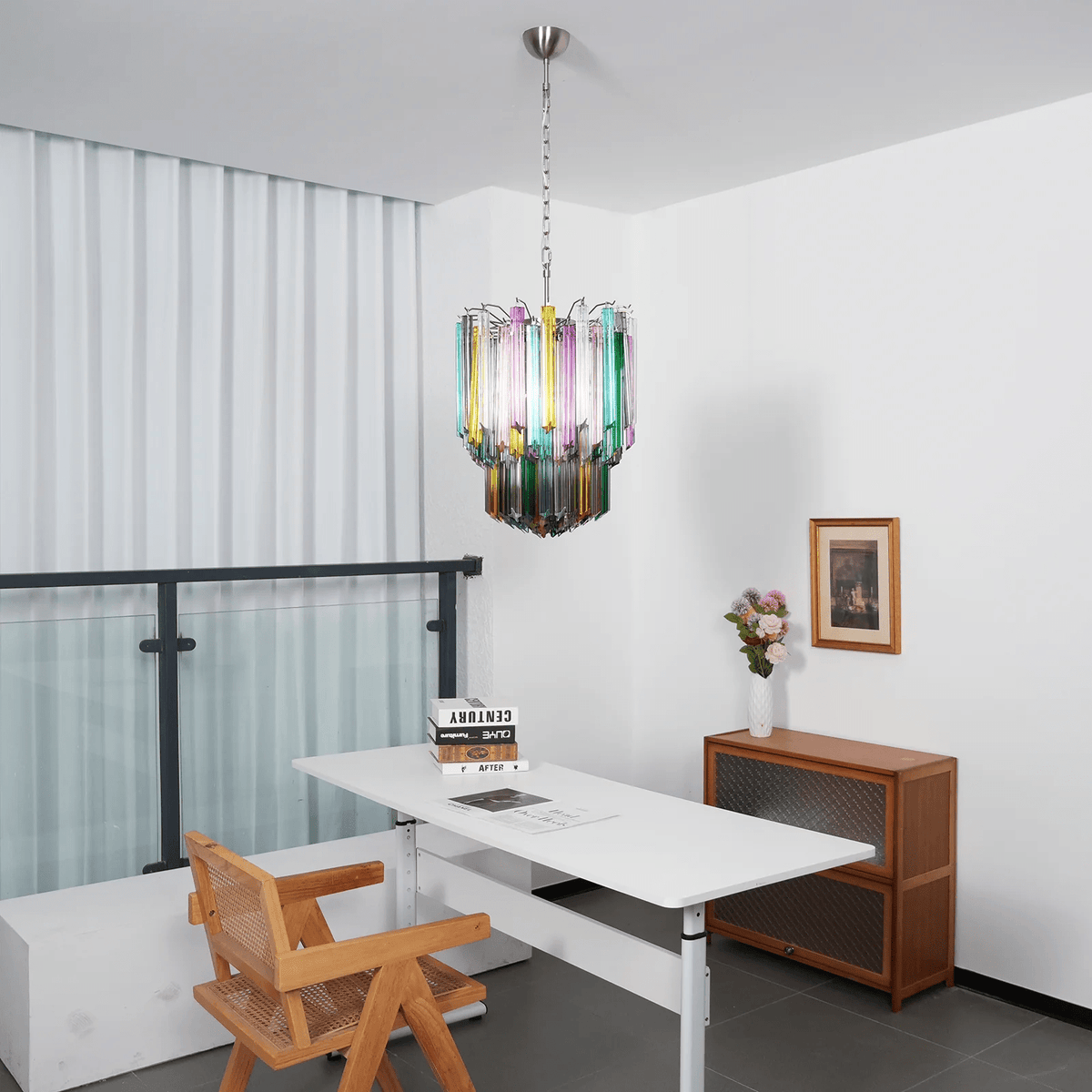 Prismatic Glass Colorful Chandelier