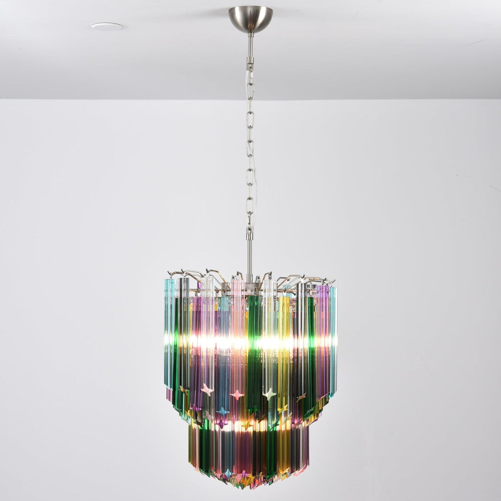 Prismatic Glass Colorful Chandelier