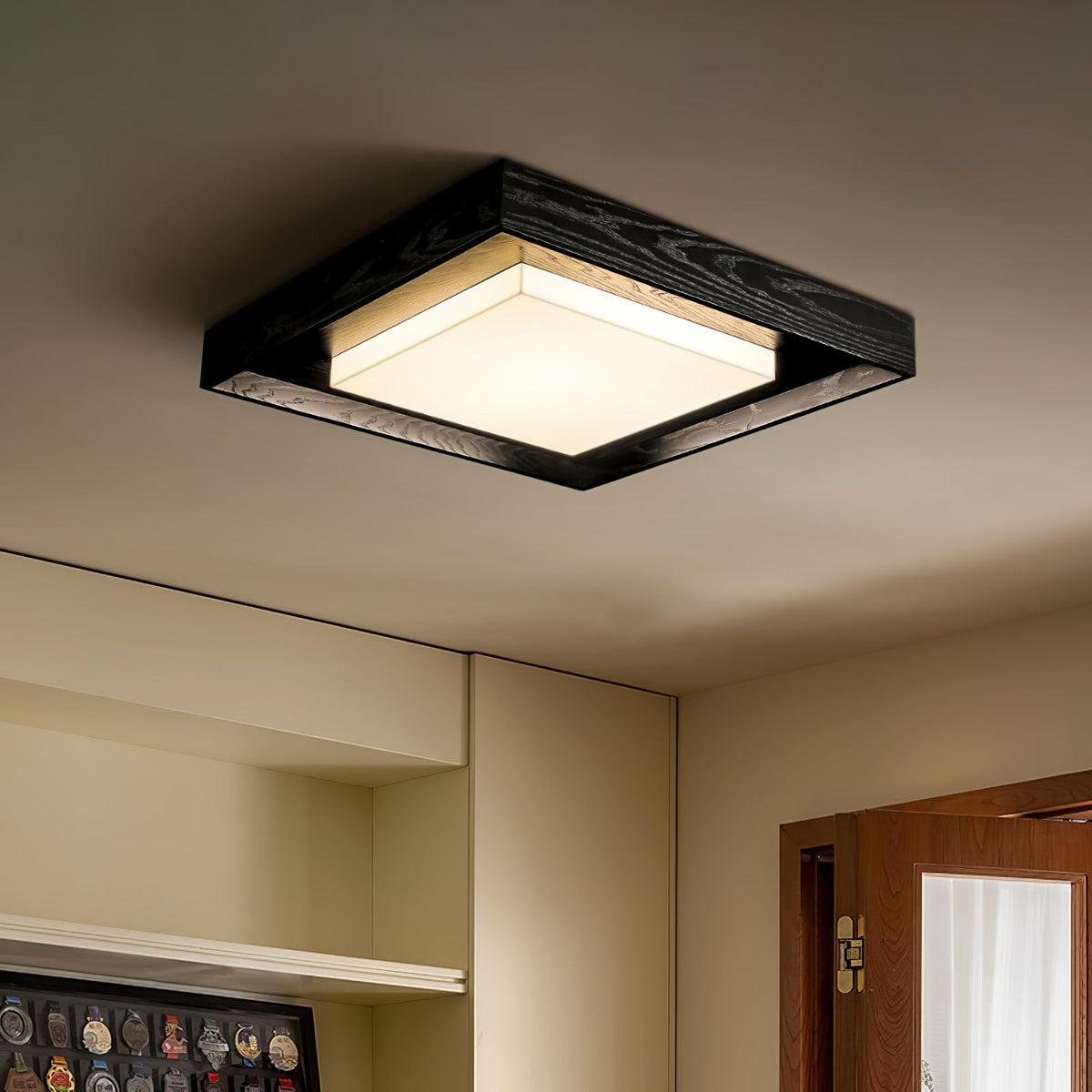 Kurin Wood Frame Ceiling Light