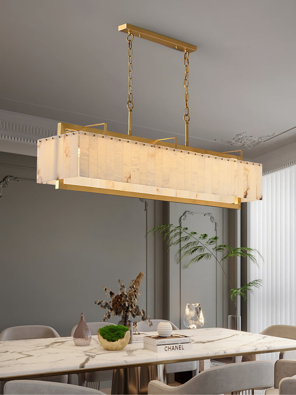 Solstice Bar Alabaster Chandelier