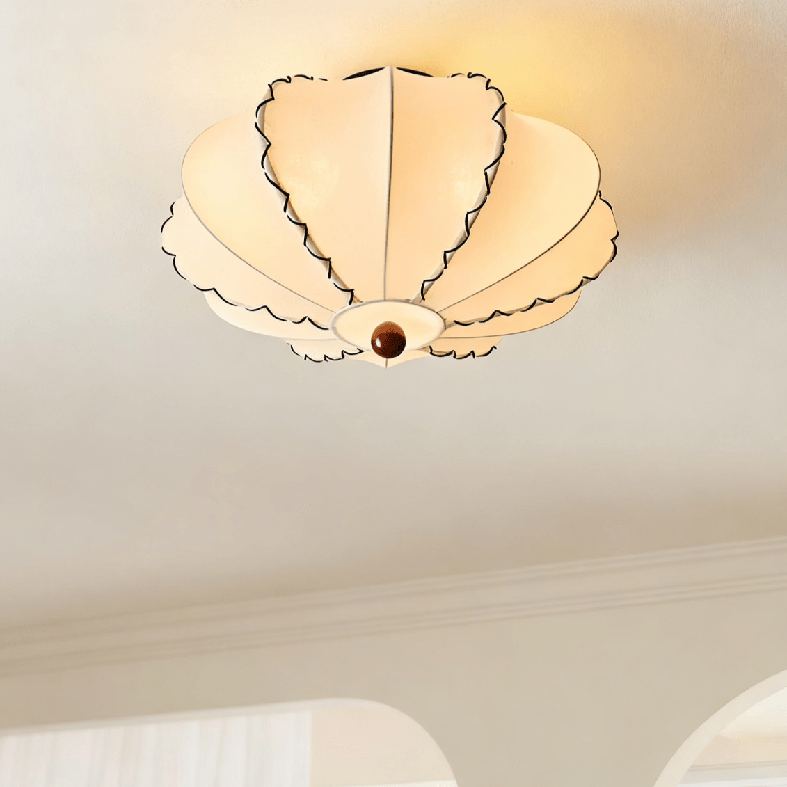 Calloped Edge Fabric Ceiling Light
