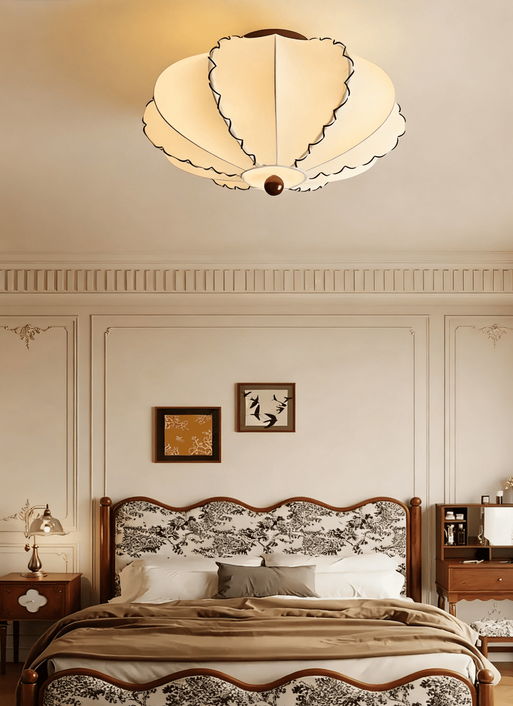 Calloped Edge Fabric Ceiling Light