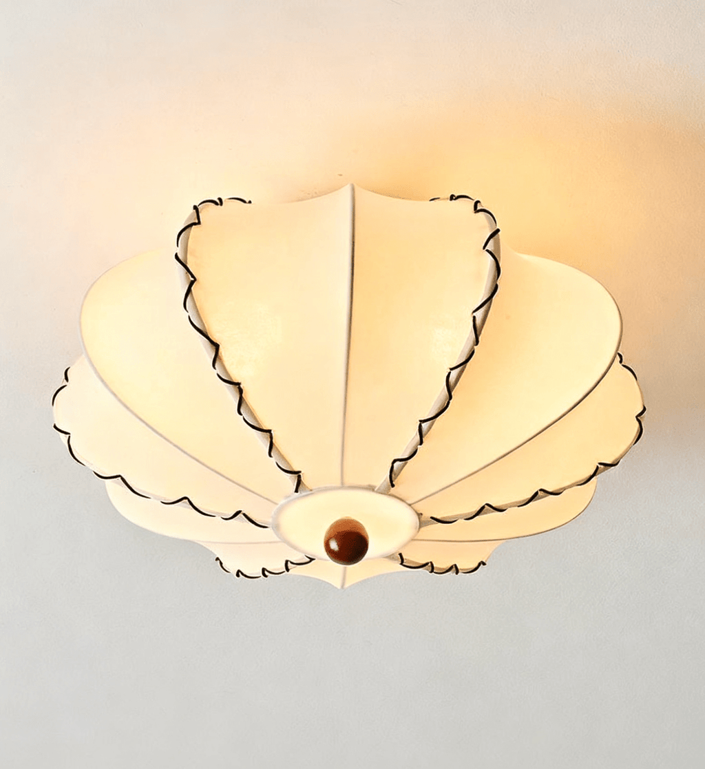 Calloped Edge Fabric Ceiling Light