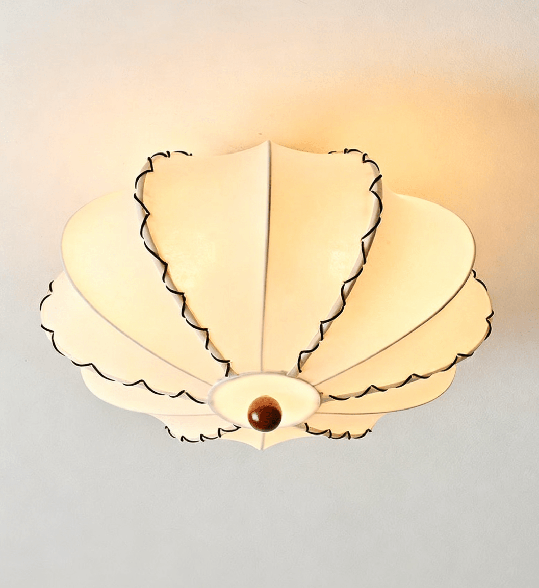 Calloped Edge Fabric Ceiling Light