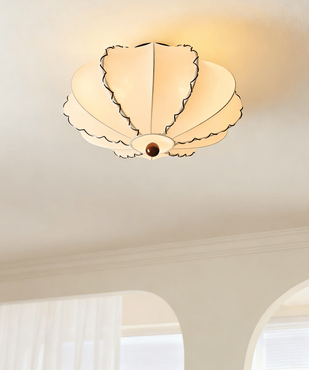 Calloped Edge Fabric Ceiling Light