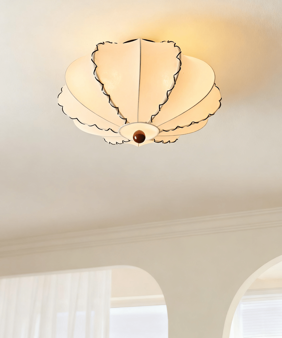 Calloped Edge Fabric Ceiling Light