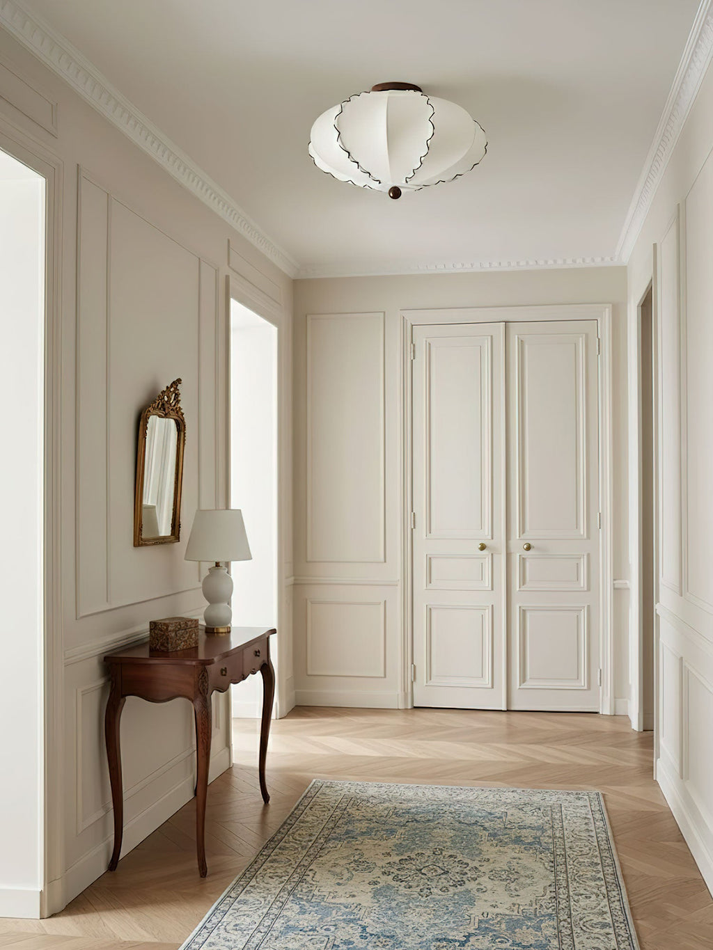 Calloped Edge Fabric Ceiling Light