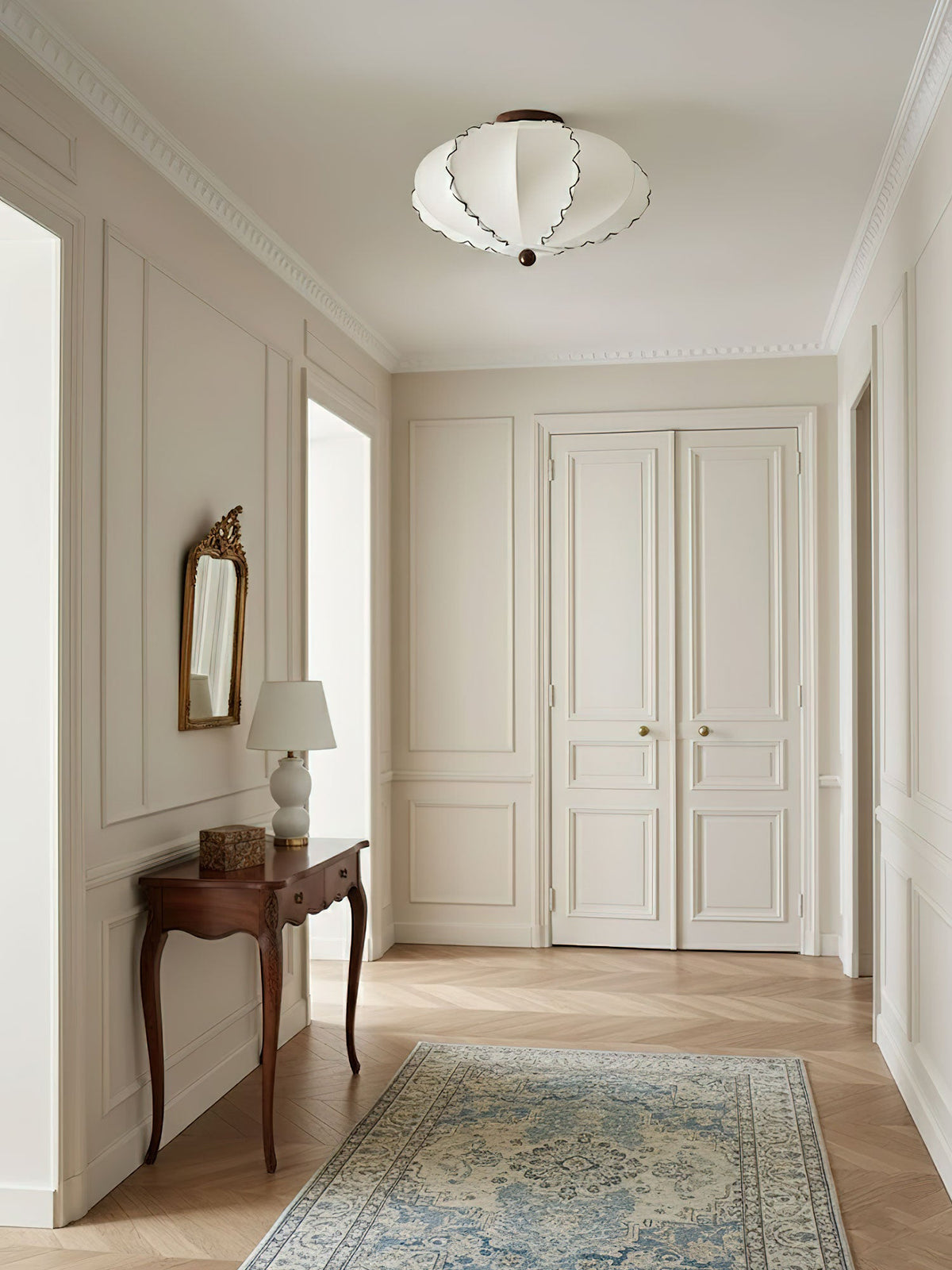 Calloped Edge Fabric Ceiling Light