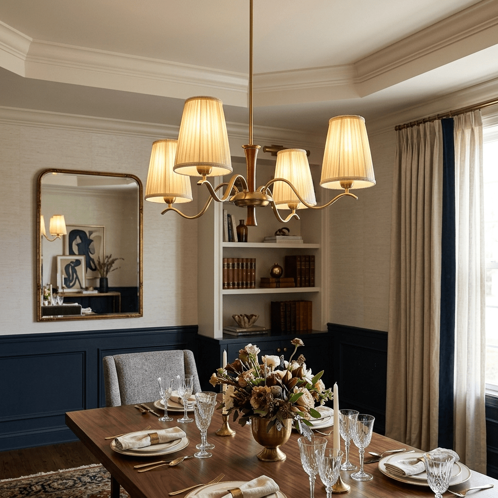 Cream Fabric Chandelier