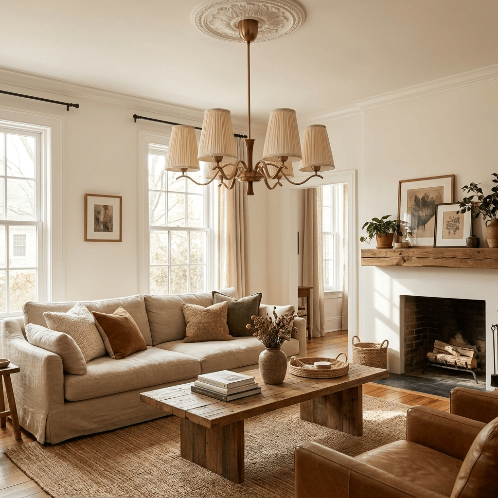 Cream Fabric Chandelier