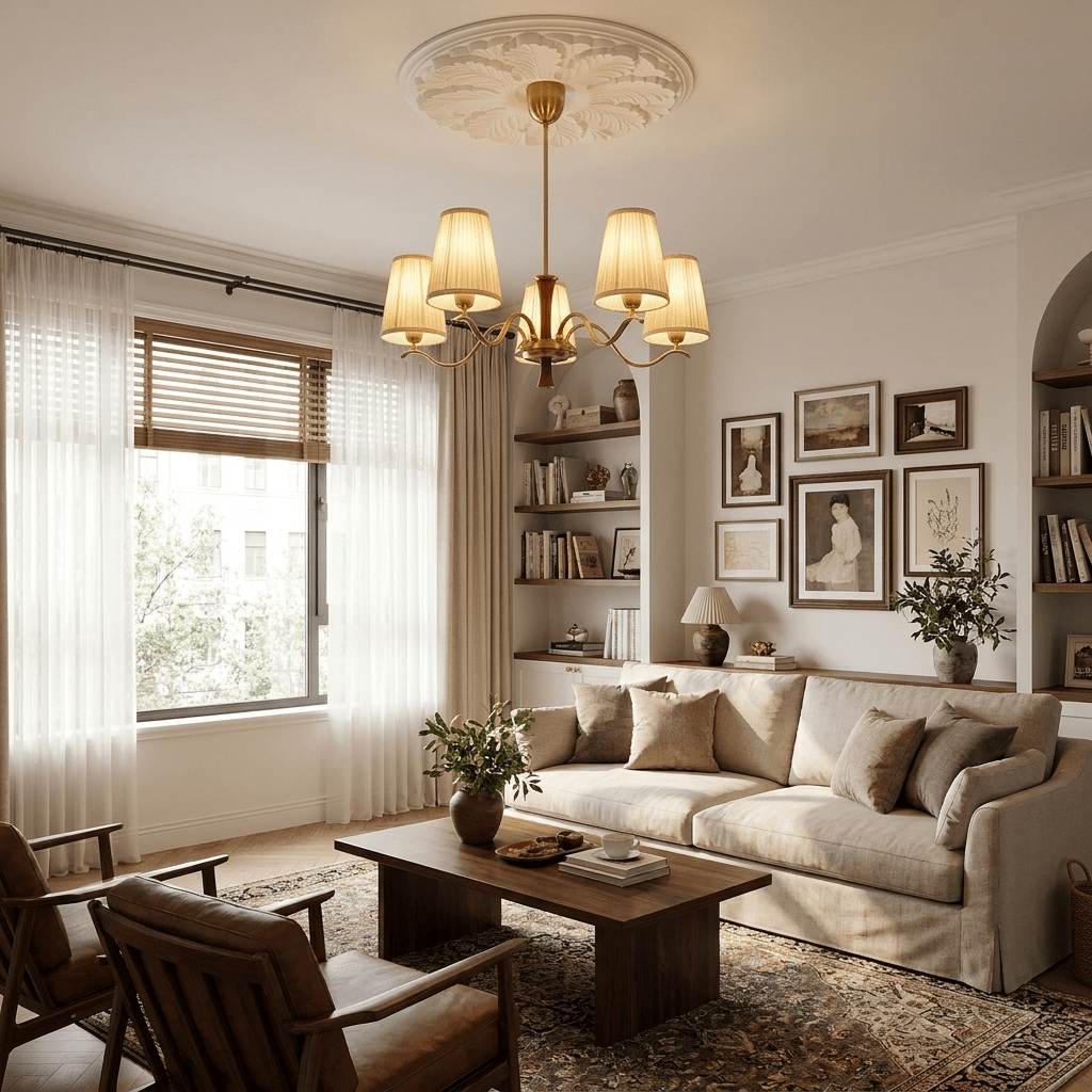 Cream Fabric Chandelier