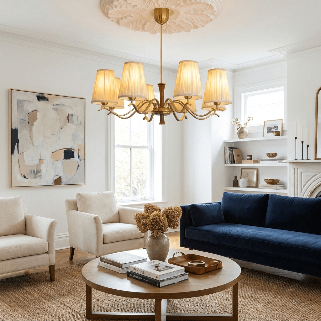 Cream Fabric Chandelier