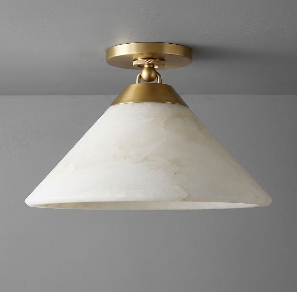 Aveline Alabaster Cone Flush Mount