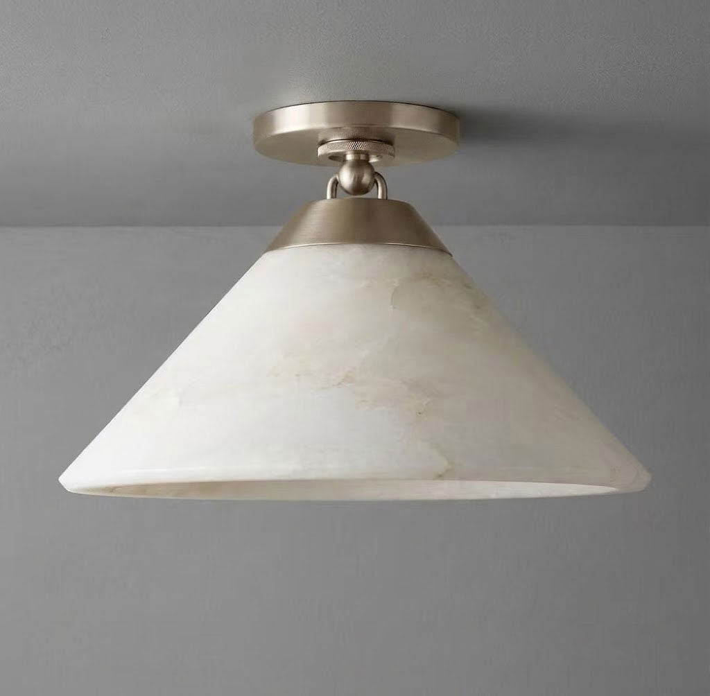 Aveline Alabaster Cone Flush Mount
