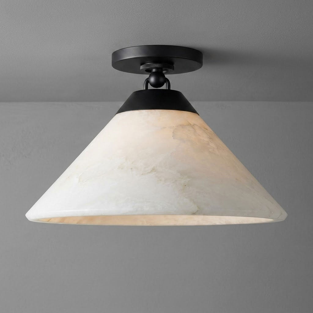 Aveline Alabaster Cone Flush Mount