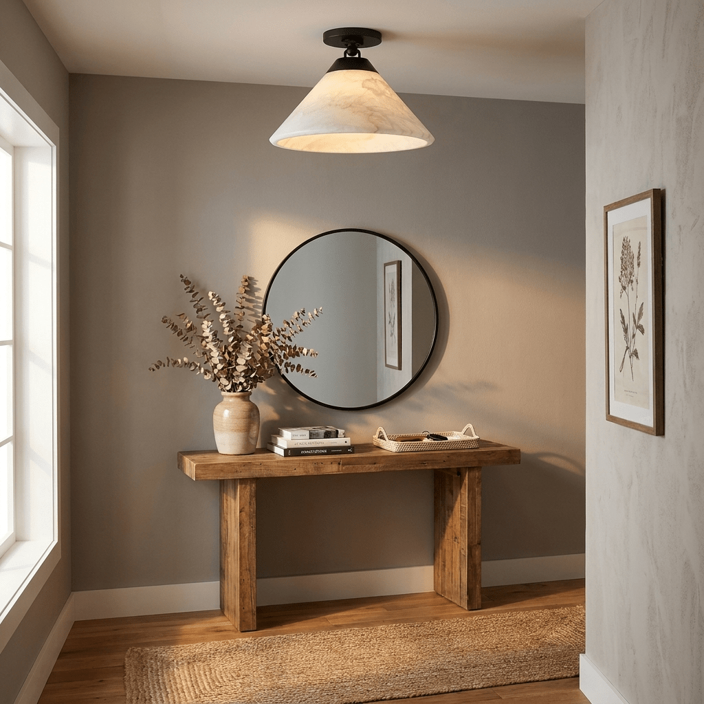 Aveline Alabaster Cone Flush Mount