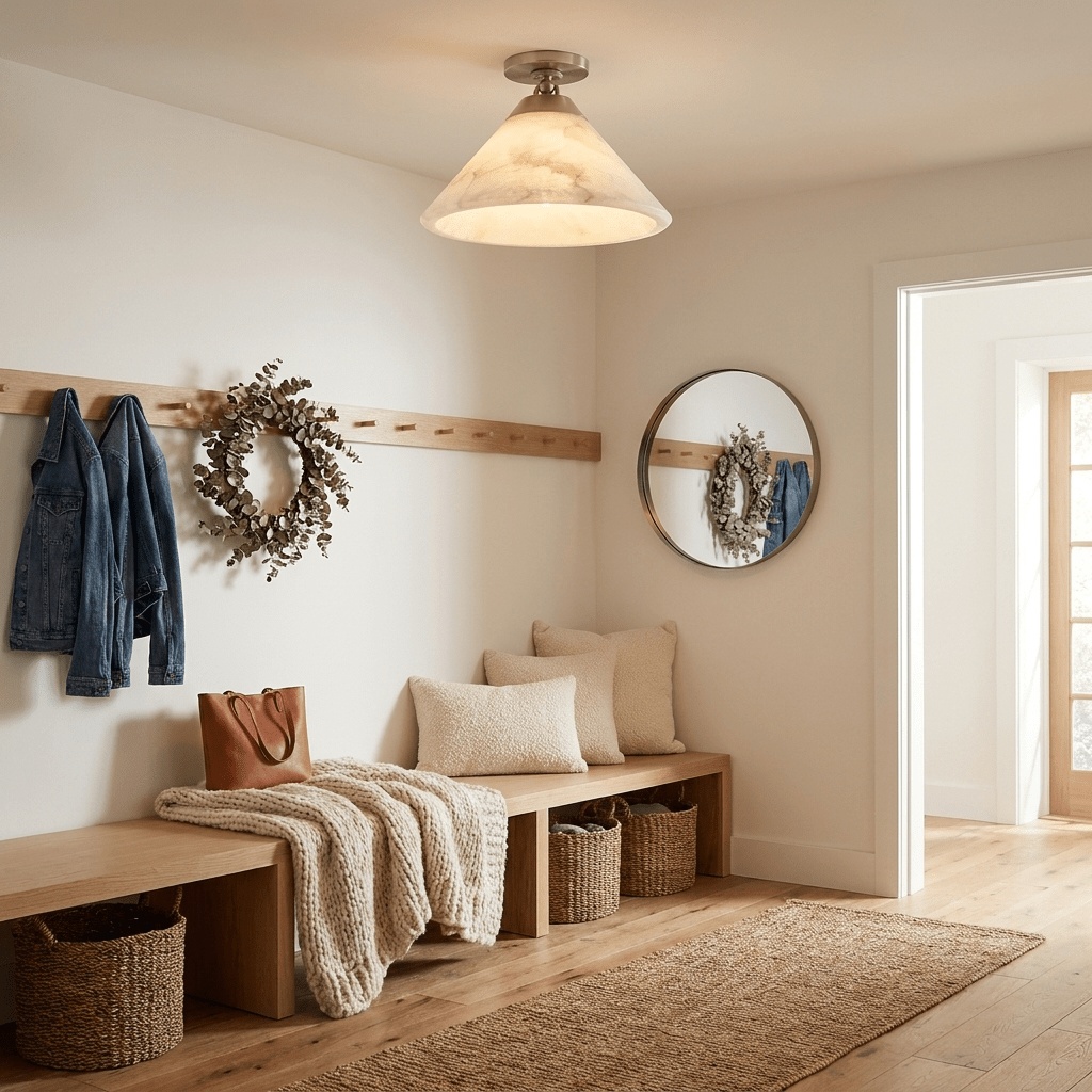 Aveline Alabaster Cone Flush Mount