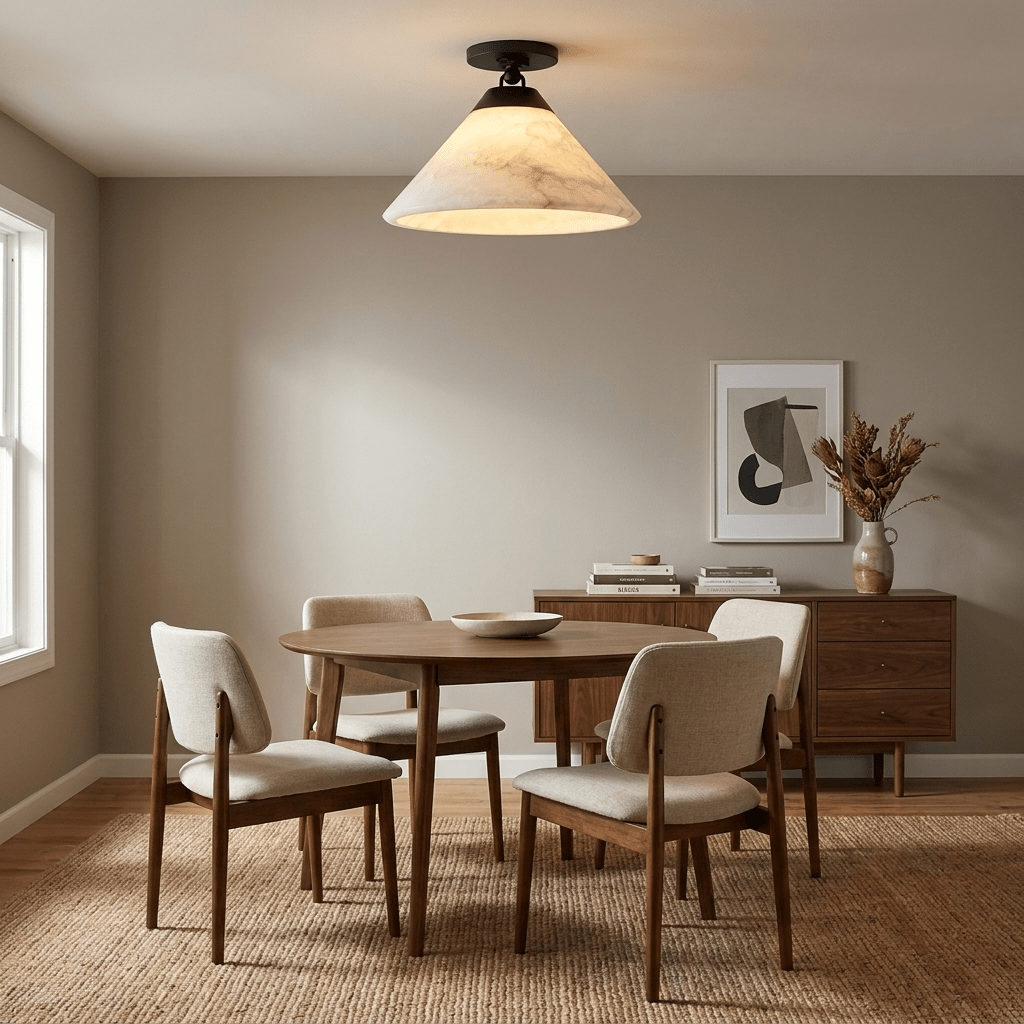 Aveline Alabaster Cone Flush Mount