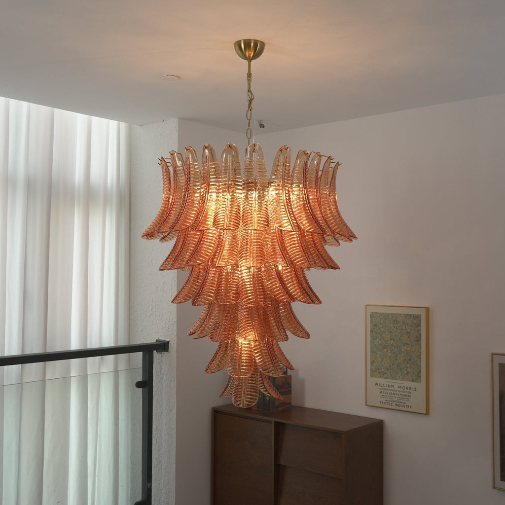 Amber Leaf Cascade Chandelier