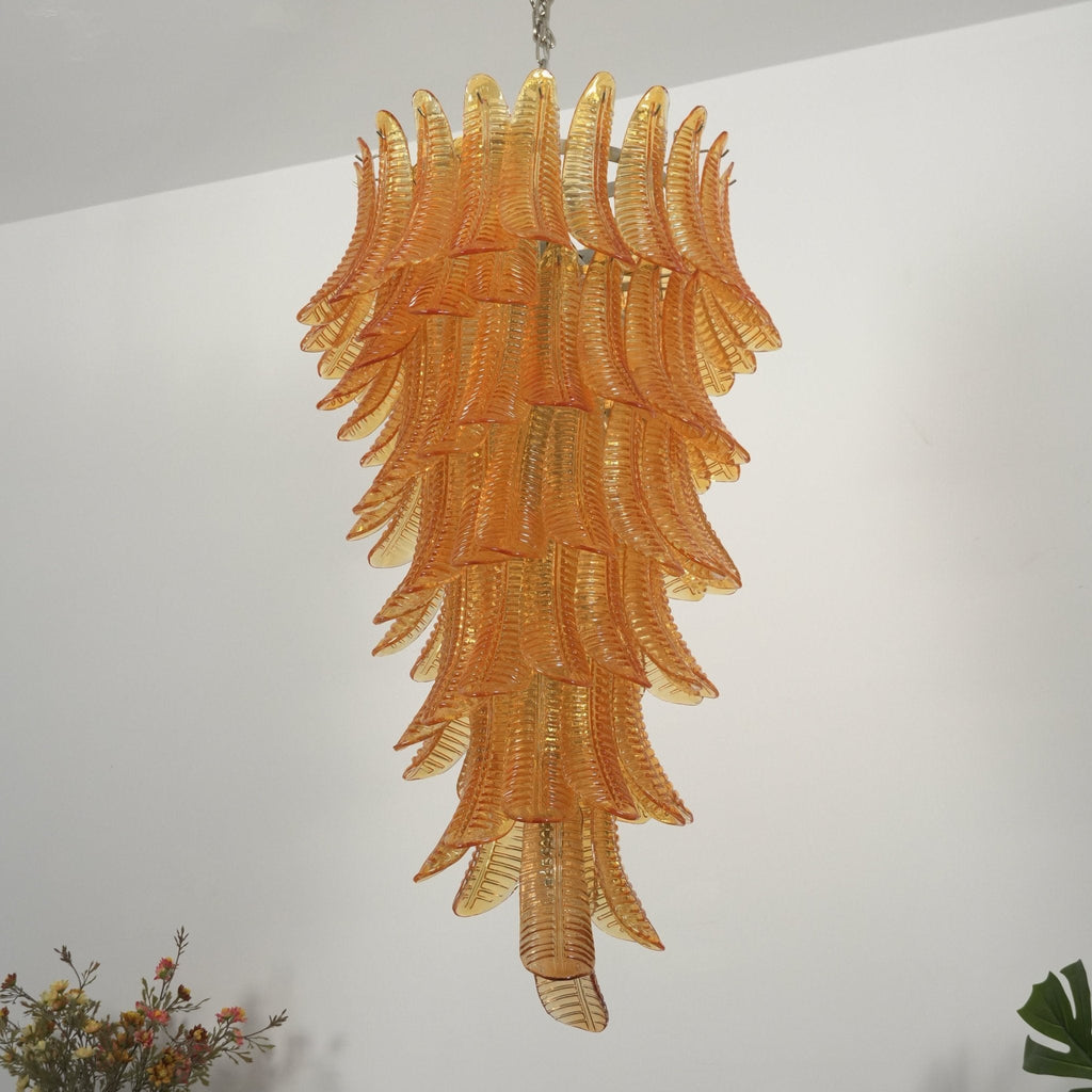 Amber Leaf Cascade Chandelier