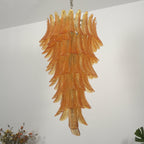 Amber Leaf Cascade Chandelier