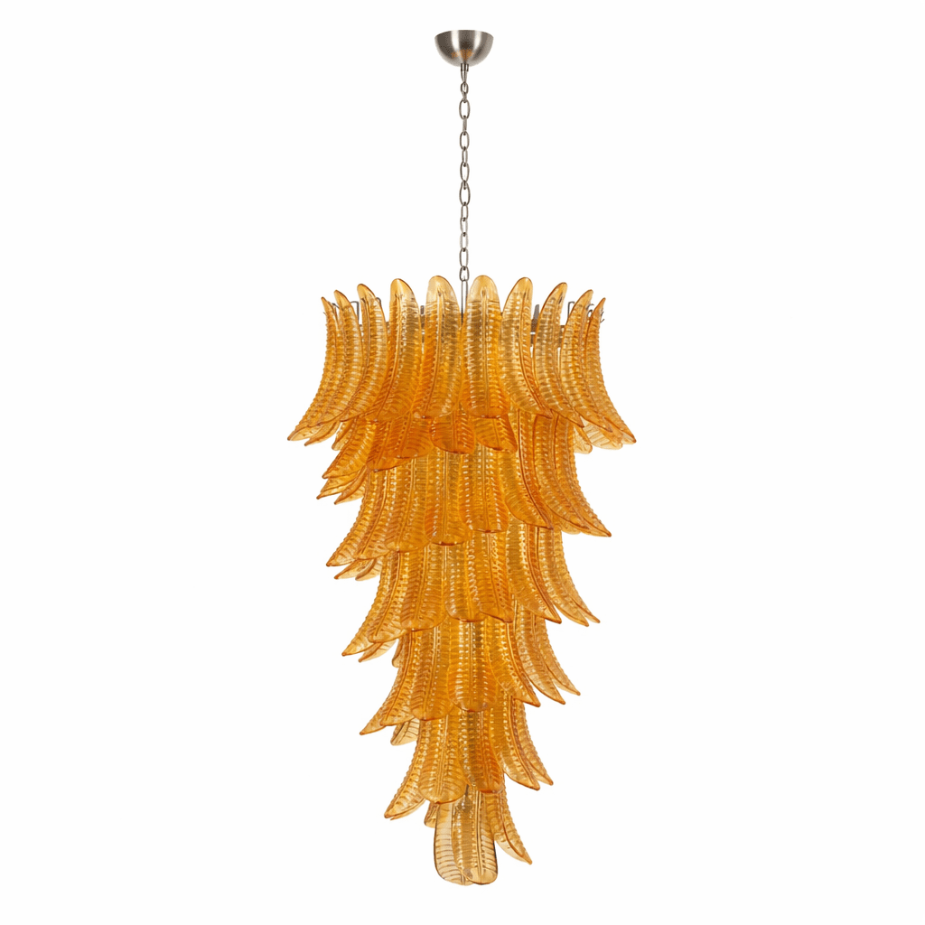 Amber Leaf Cascade Chandelier