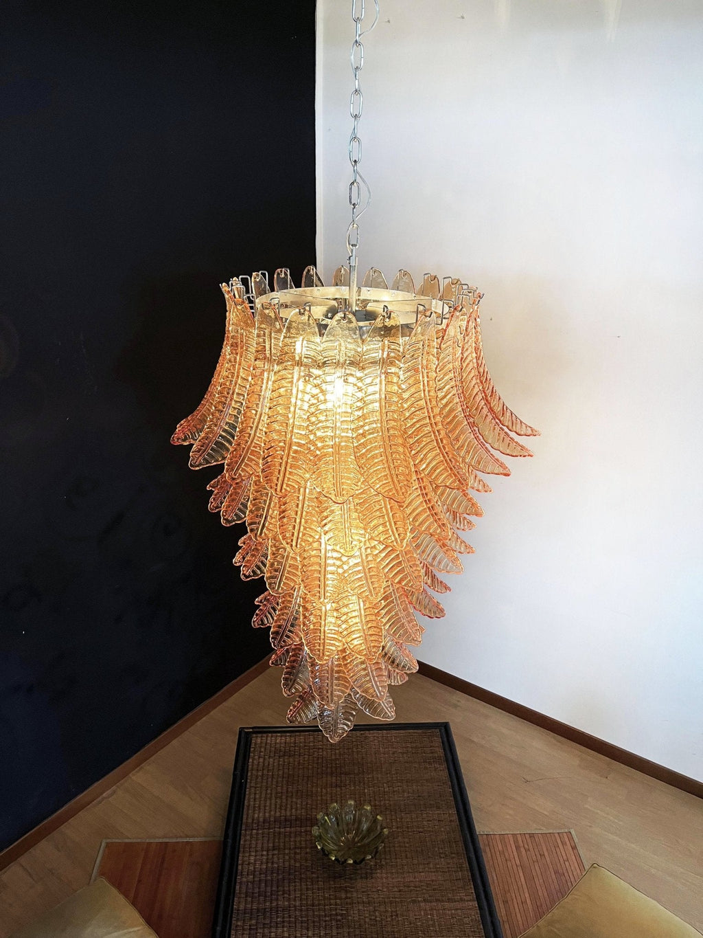 Rosalind Glass Amber Chandelier