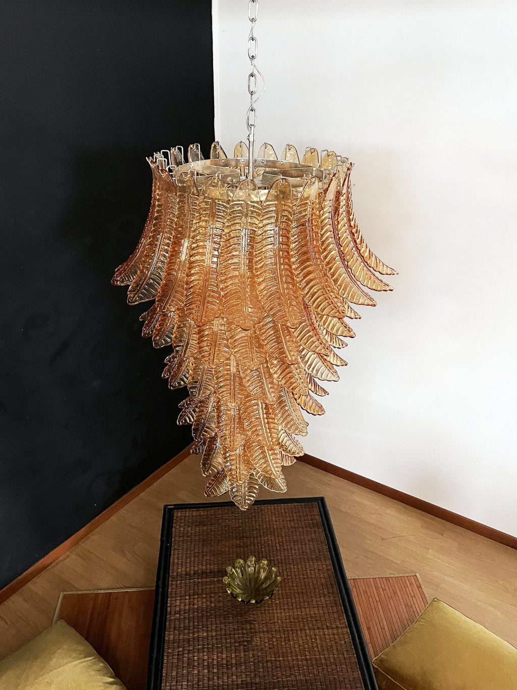 Rosalind Glass Amber Chandelier